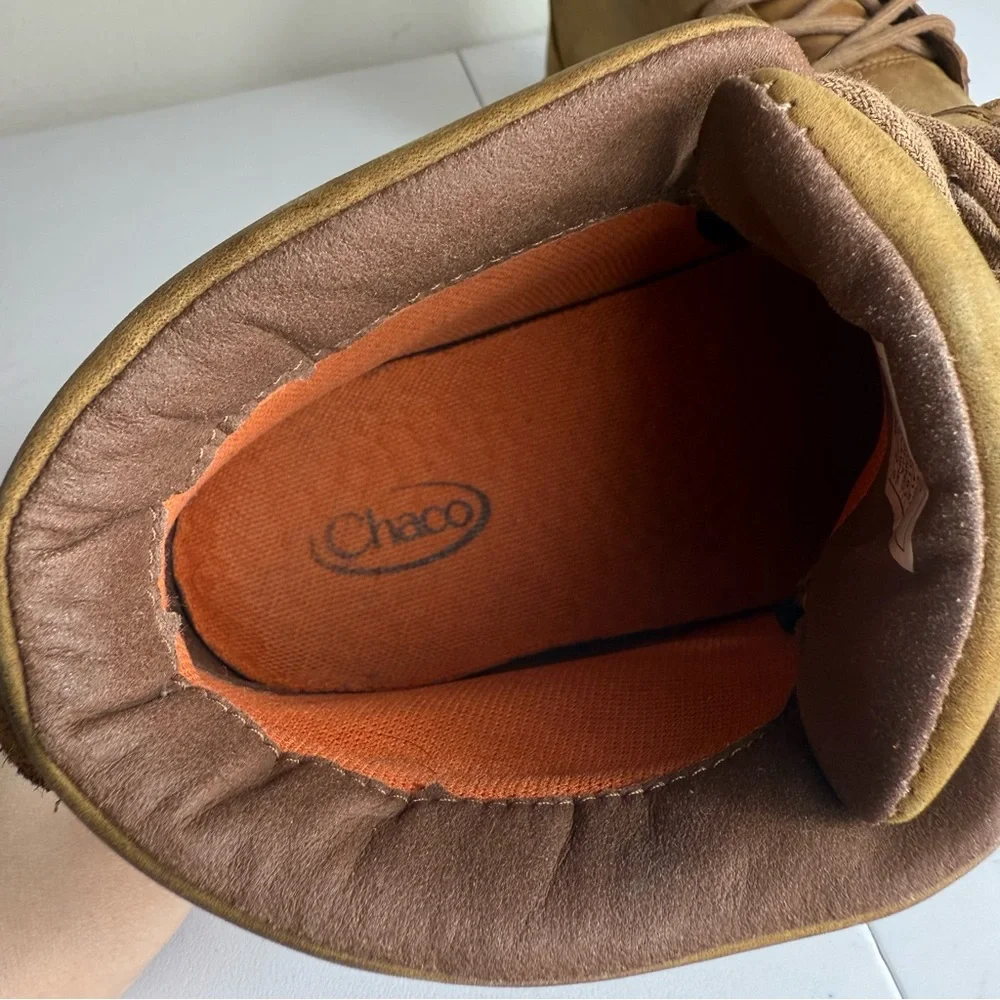 Chaco Mens Size 8.5 Brio Moc Ankle Brown Leather Lace Up Boots Shoes J150181